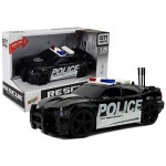 Policajné auto na naťahovanie 1:20 so zvukmi a svetlami - čierne